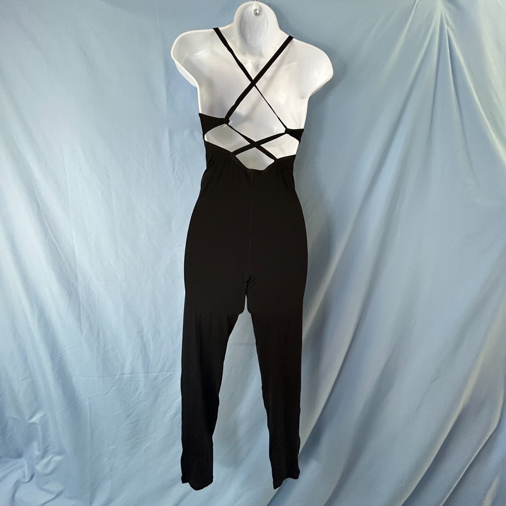 Offline BY Aerie Real Me One Piece Bodysuit Womens Small Black Cross Back Strap - Picture 2 of 16